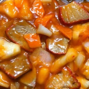 132.Chinese Roast Pork with Pineapple 菠蘿叉