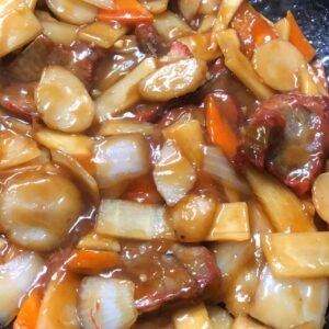 133.Chinese Roast Pork with Bamboo Shoot & Water Chestnut 竹馬叉