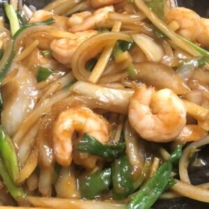 36.King Prawns with Ginger & Spring Onion 姜葱大下