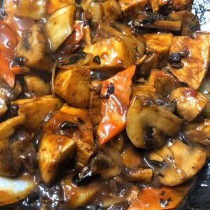 44.Chicken with Mushroom in Black Bean Sauce 士毛鸡
