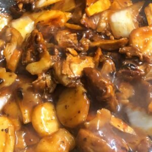 49.Duck with Bamboo Shoot,Water Chestnut in Black Bean Sauce 士竹馬甲